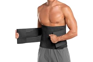 MAMODY Abdominal Binder for Men & Women – Post Surgery Belly Band Adjustable Compression Wrap Belly Binder Abdomen Hernia Support Belt (L)