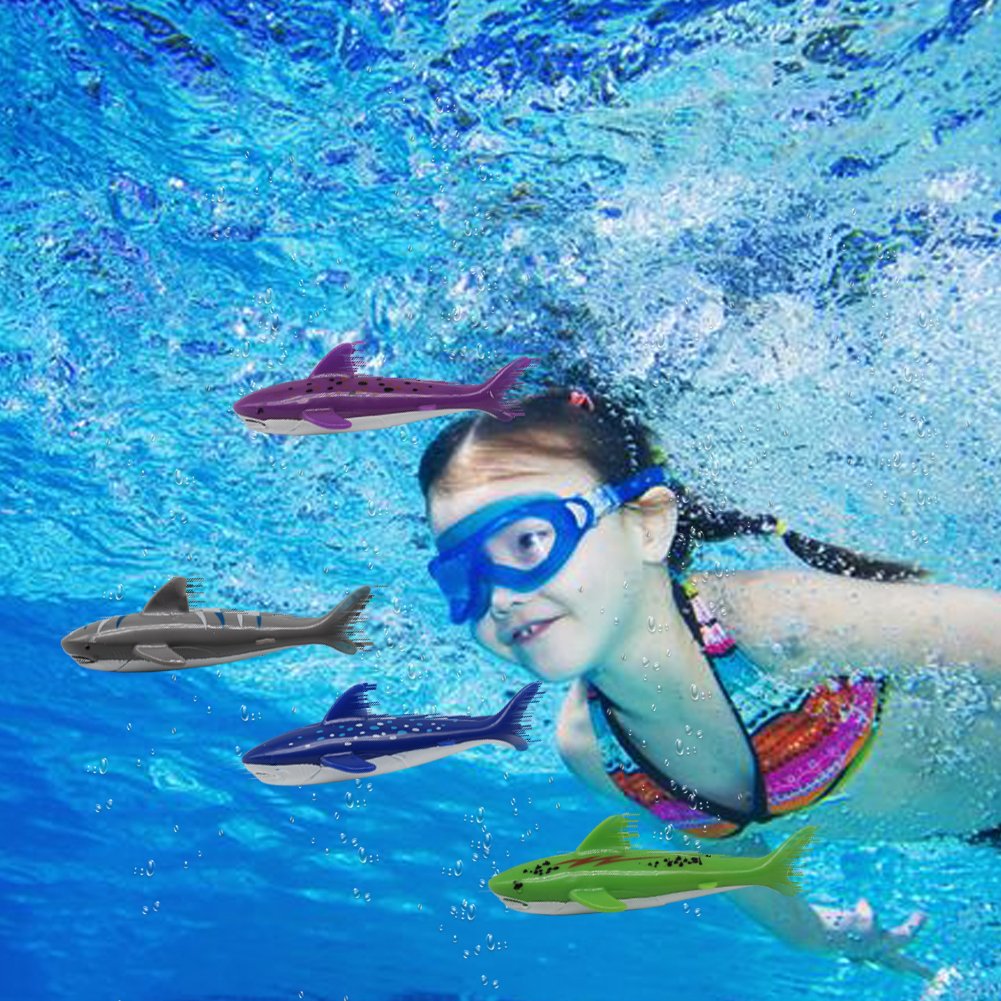 Conjunto Juego Acuático, Juego de Agua Buceo Tiburones Torpedo Juguetes Deportes Acuáticos Niños (4 Piezas)