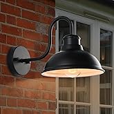 LPRZSG Outdoor Gooseneck Barn Light Fixture, 8 Inch Farmhouse Exterior Vintage Wall Mount Lighting, Anti-Rust Waterproof Indu