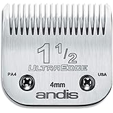 Andis &ndash; 64077, Ultra Edge Carbon-Infused Steel Detachable Clipper Blade - Chrome Finish Resists Rust with Extends Edge Life, Compatible All Andis Series - Size 1-1/2, 5/32-Inch Cut Length, Silver