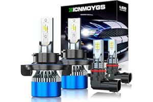 XICNMOYGS Compatible with 2004-2014 Ford F150 Headlight Bulbs, 9008 High Low Beam bulbs + 9145 Fog Light Bulbs, 6000LM, 50000+ Hours Lifespan, Replacement of Halogen Lamp, Pack of 4
