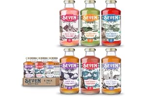 SevenTeas Around the World Variety Pack of Teas, 16 OZ (Pack of 6 Bottles), Organic, Bottled Iced Teas