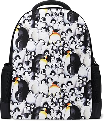 Amazon リュック バックパック 大容量 メンズ レディース おしゃれ 通学 高校生 大人 アウトドア 旅行 軽量 リュックサック おもしろペンギン 人気 男女兼用 レー プレゼント対応 花弁雪 レディース