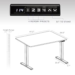 VIVO Electric 48 x 30 in Standing Desk, Memory