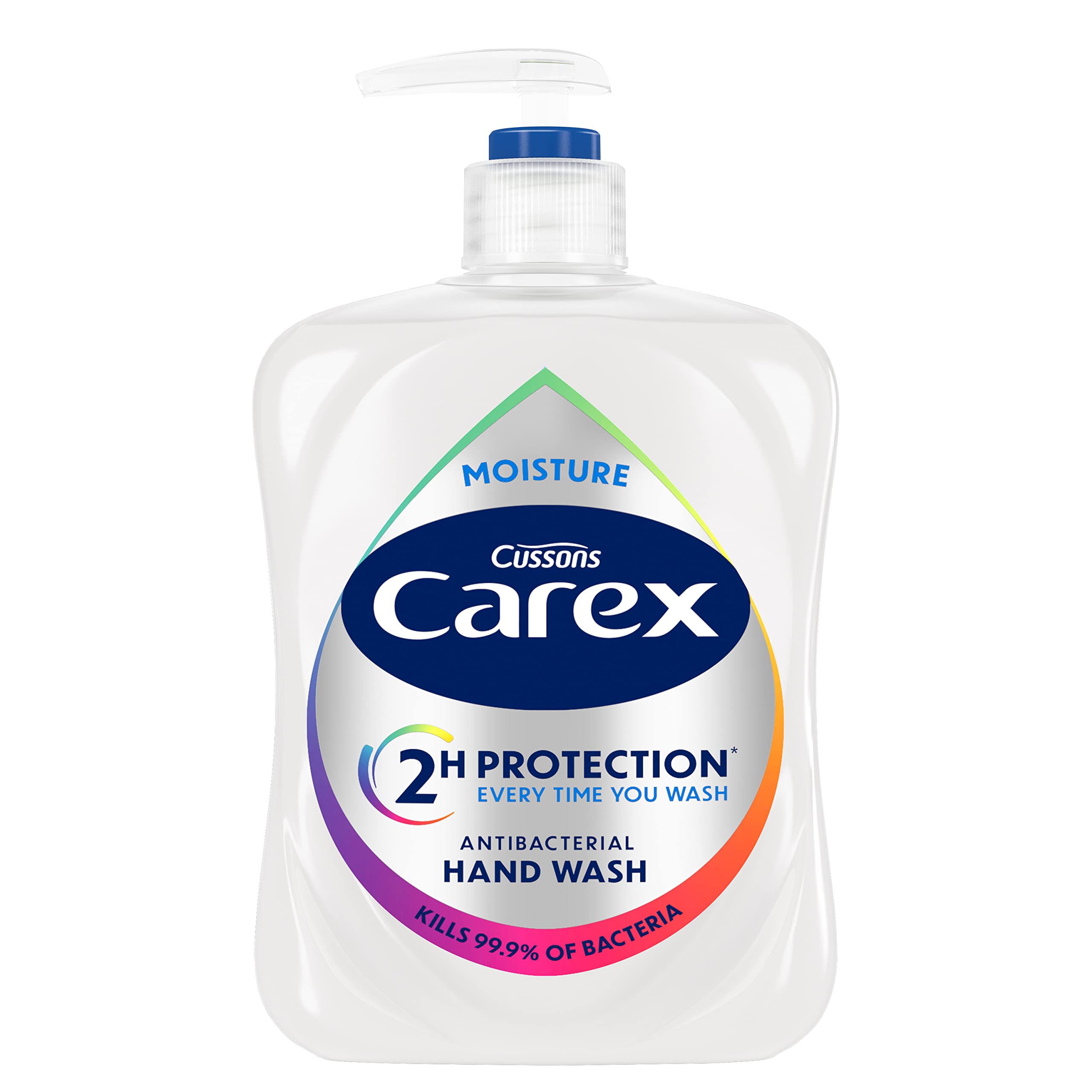 Carex 2 Hour Protection Antibacterial Moisture Hand Wash, Boosted Moisturising Action, Added Vitamin E for Soft Hands, Bulk Buy, Pack of 6 x 500 ml