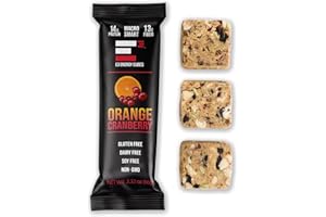 E3 Energy Cubes- Orange Cranberry Refrigerated Protein Bars | Gluten Free, Dairy Free, Soy Free, Non-GMO, Macro Smart, Prebiotic Fiber, Prebiotic Fiber | High-Protein, Healthy Snack Bars | Made in USA Pack of 12