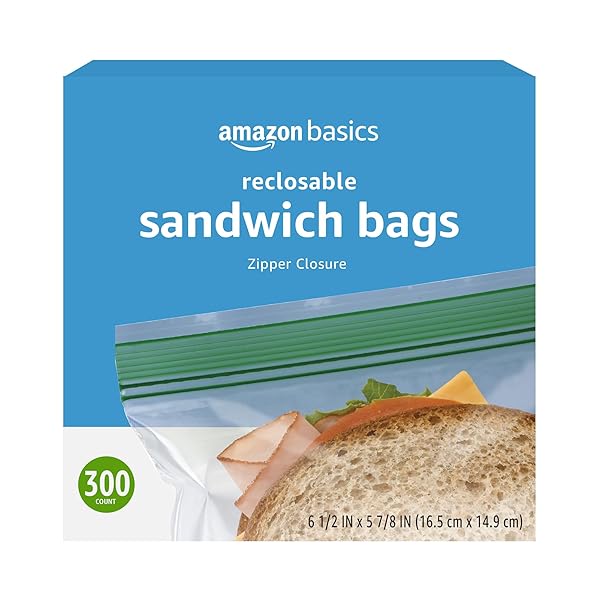 AMAZON BASICS SANDWICH STORAGE BAGS, 300 COUNT (PREVIOUSLY SOLIMO)