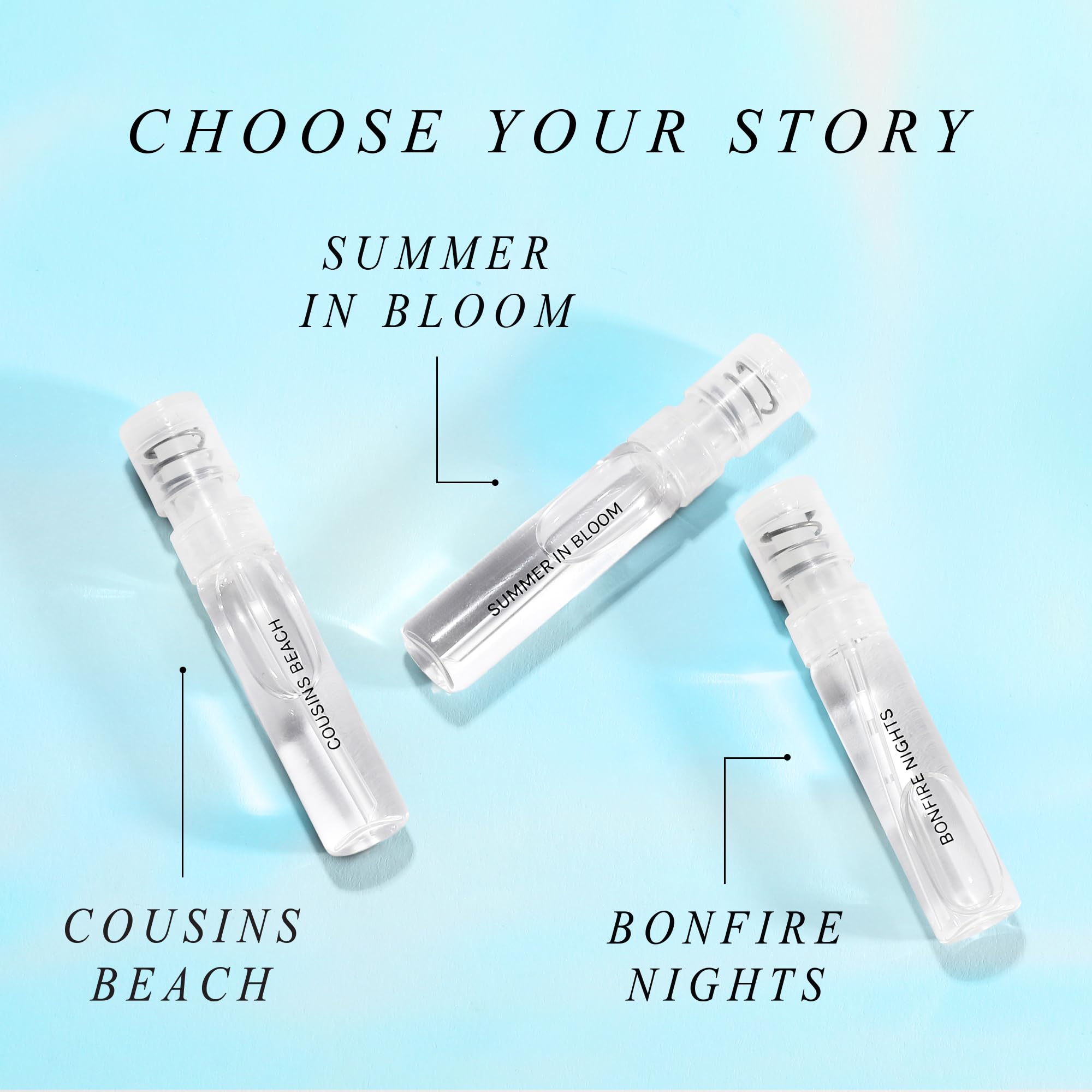 Just Juice - The Summer I Turned Pretty Mini Perfume Set - 3 Perfumes for Women and Men - Cousins Beach, Bonfire Nights, Summer in Bloom - 3 pc