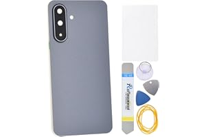 Double Sure Back Cover with Pre-cut Adhesive and Main Camera Glass lens and Frame for Samsung Galaxy A17 5G Gray