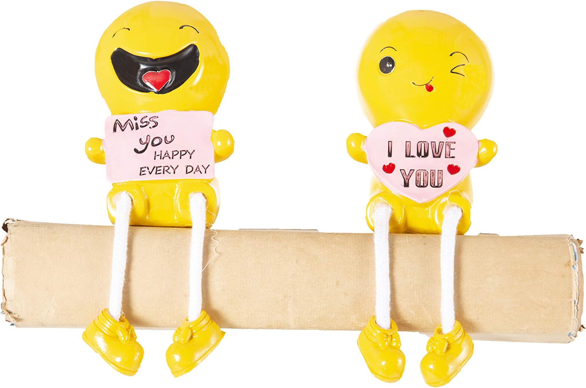 Avighna Cute Romantic Love Hanging Leg Couple Showpieces for Valentine and Gifts. Showpiece for Home and Living Room (White and Blue) (Yellow)