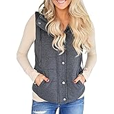 Valphsio Women Casual Quilted Puffer Vest Lightweight Zip Up Drawstring Jacket Outerwear with Pockets