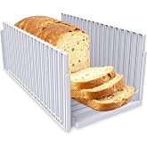 Bread Slicer for Homemade Bread,Adjustable Thickness Slicing Guide,Foldable Portable Bread Cutter Suitability for Homemade Breads, Bagel,Cakes-Kitchen Gadget,Baking Tool &amp;Gift for Mother Father(white)