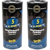 Sun-Glo Speed #5 (Five Star) Shuffleboard Powder Wax &ndash; Medium-Slow Speed for 12-16 Foot Tables &ndash; 16 oz Shaker Can (Pack of 2)