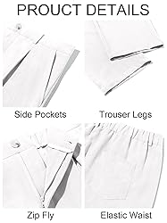 Runcati Mens Casual Pants Elastic Waist Lightweight