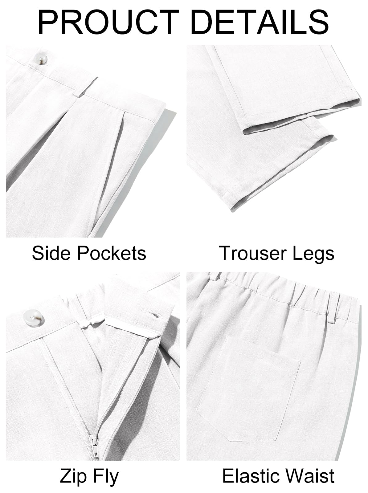 Runcati Mens Casual Pants Elastic Waist Lightweight Loose Fit Pleated Slacks Summer Beach Yoga Trousers