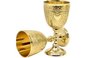 RW REPLICA WAREHOUSE Chalice Goblet Solid Brass Vintage Brass Golden Roman Chalice Cup of King Arthur Drinking Wine Goblet Vi
