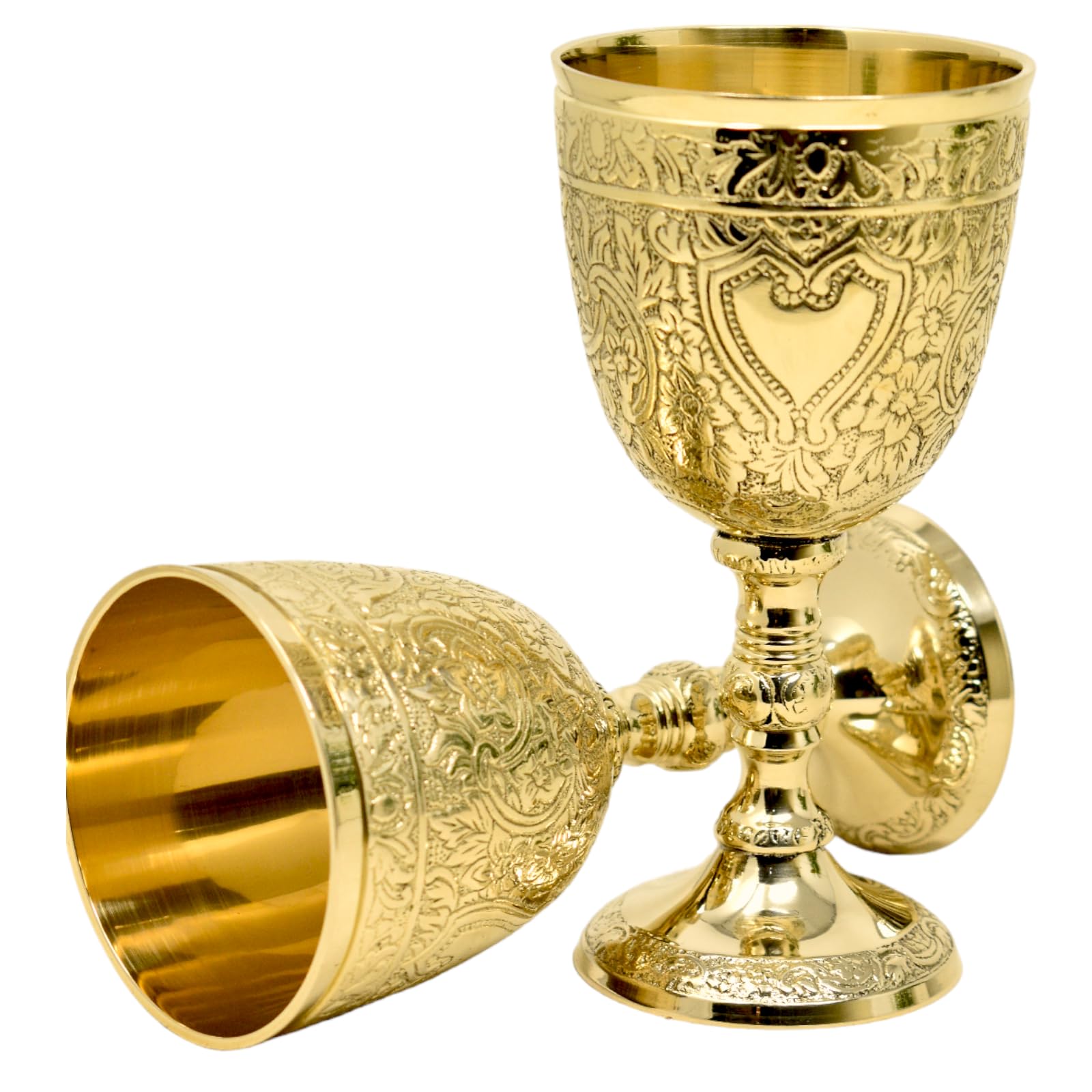 Photo 1 of 1pcs RW REPLICA WAREHOUSE Chalice Goblet Solid Brass Vintage Brass Golden Roman Chalice Cup of King Arthur Drinking Wine Goblet Vintage Wine Cups of King Arthur - Renaissance Medieval Gift