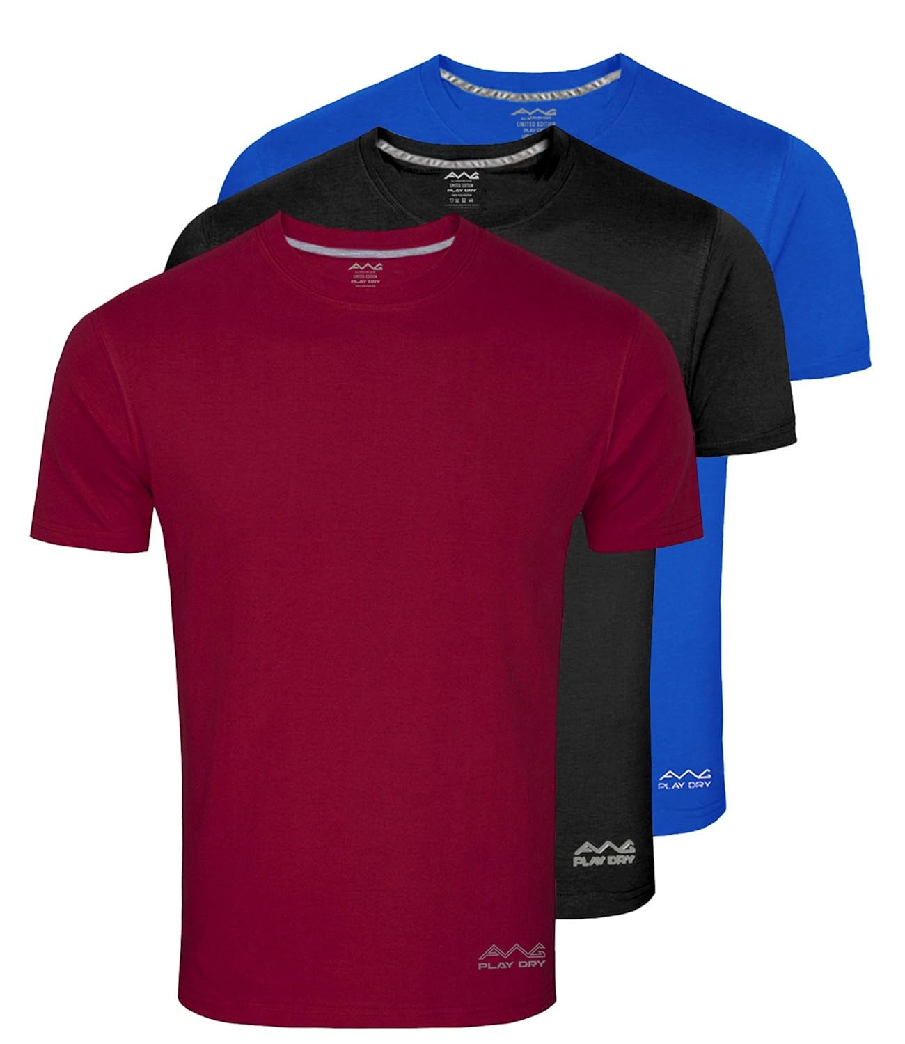 beingu men's dryfit polyester round neck half sleeve t-shirts - pack of 3