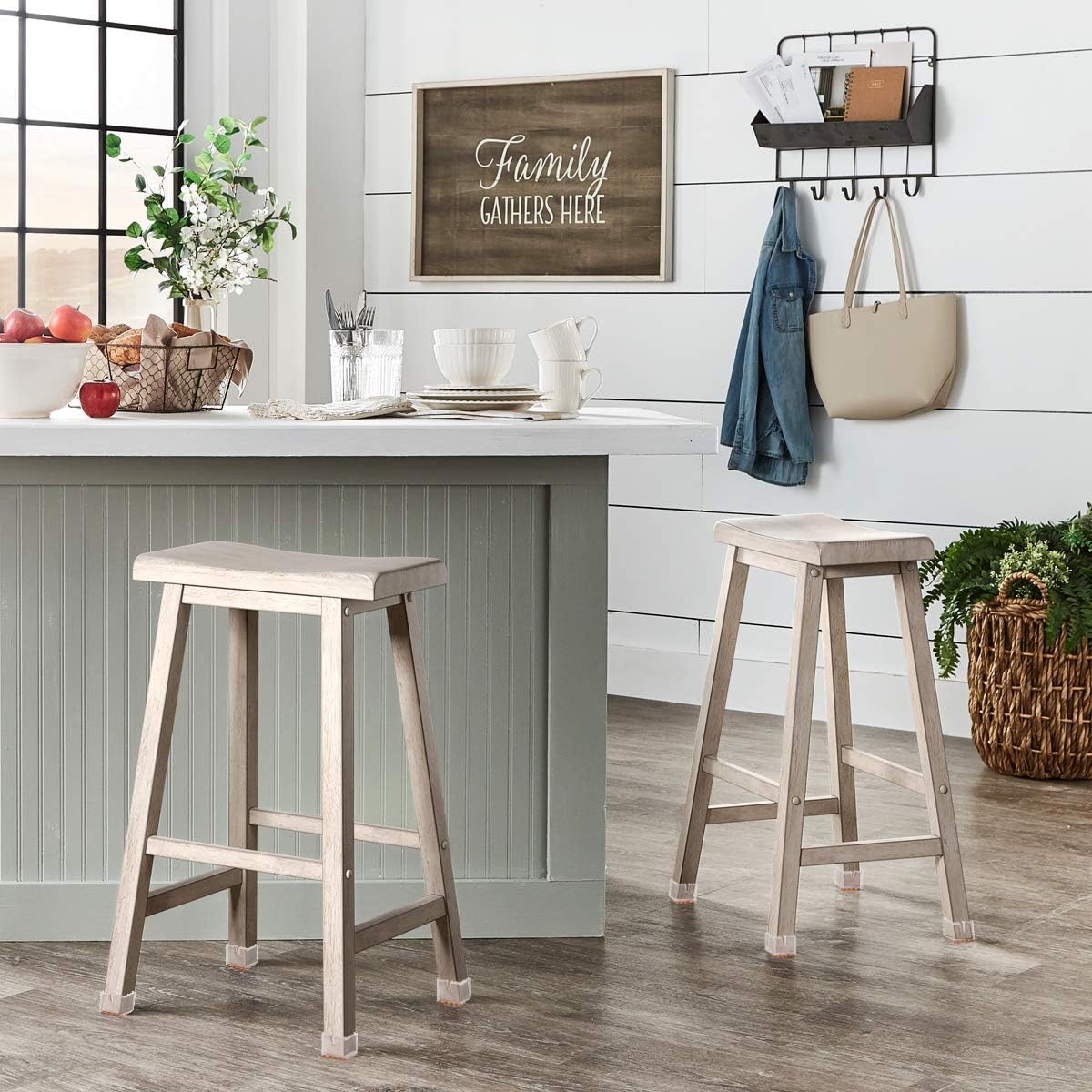 Cmxx 20 Pieces Chair Leg Floor Protectors With Felt Furniture Pads Square Chair Glides Feet Caps