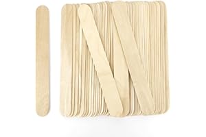 Svnntaa 100 PCS 5.9 Inch Large Jumbo Popsicle Craft Sticks Ice Cream Sticks Wooden Garden Label Wooden Waxing Sticks Premium 