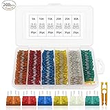 KUFUNG 200PCS Car Fuses, Automotive Fuses Assortment, 5/10/15/20/25/30 Amp Fuse Kit, Auto Blade Fuse for Car, Truck, Boat, Ma