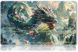 Mipikel Playmat for MTG, Playmat with Zones,Size 24" x 14",TCG and Board Game Mat for Cards,Free Storage Bags,Mousepad Desk Mats (with Zones, Colorful 15)