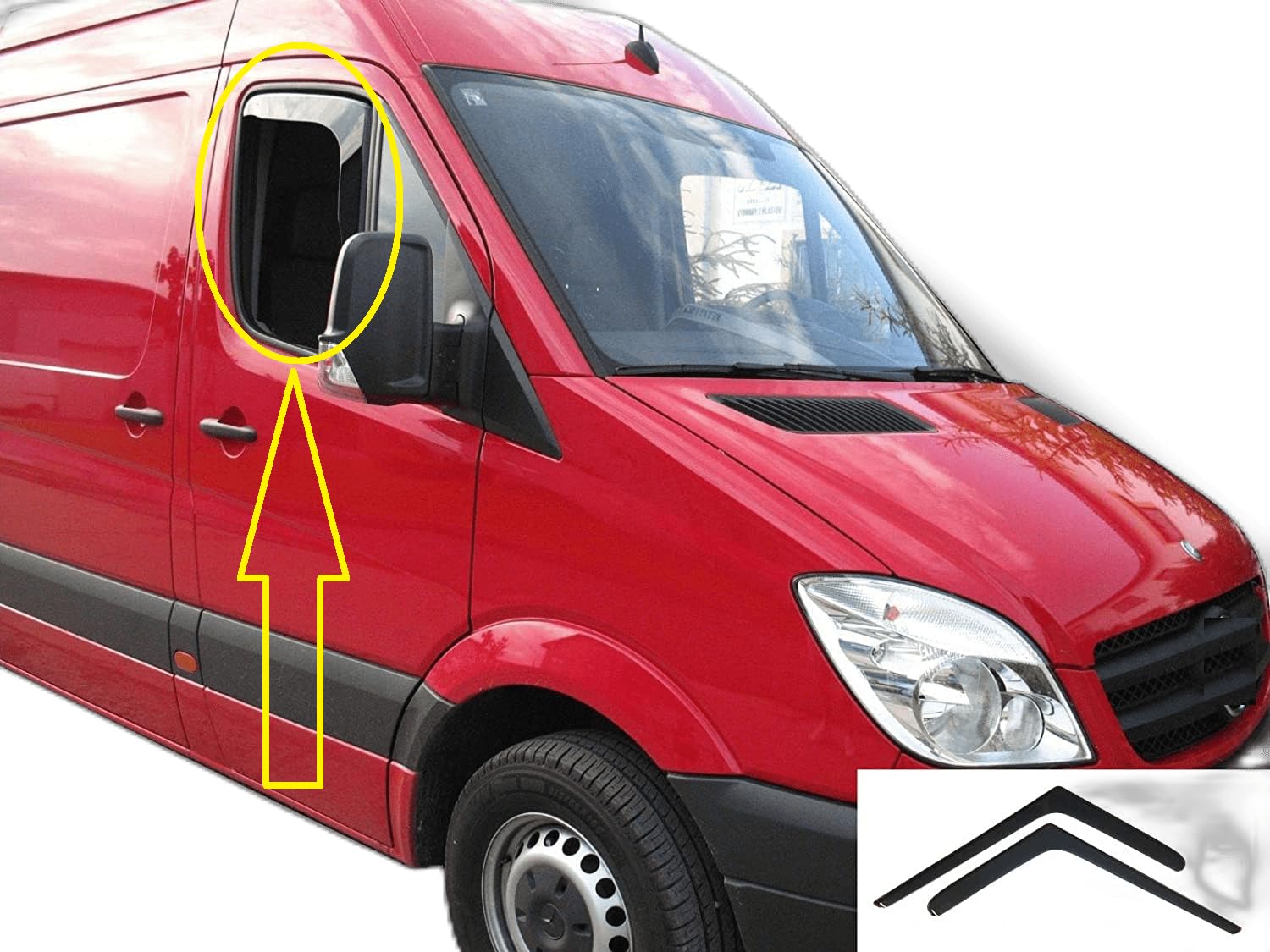 AC WOW 2x Wind Deflectors Compatible with MERCEDES Sprinter 2006-2018 Compatible with Volkswagen Crafter 2006-2017 Weather Shields