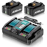Uionvot 2 Pack 8.0Ah High Capacity Battery and Charger Combo Replacement for Makita 18V Battery Compatible with BL1860B BL1850B BL1840B BL1830B BL1820 BL1815B with LED Indicator