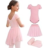 Mecceos Ballet Leotards Skirt and Tights Combo for Girls Toddler Dance Classical Gymnastics Leotard Dresses Tutu