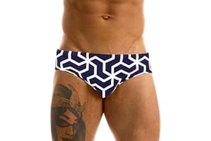 MIZOK Men's Hot Body Quick Dry Swimsuit Briefs Sexy Prints Swimwear Bikini