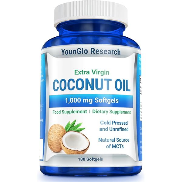 Pure Coconut Oil 3000mg Softgels – Extra Virgin, Non-GMO – 2 Bottles, 120 Caps
