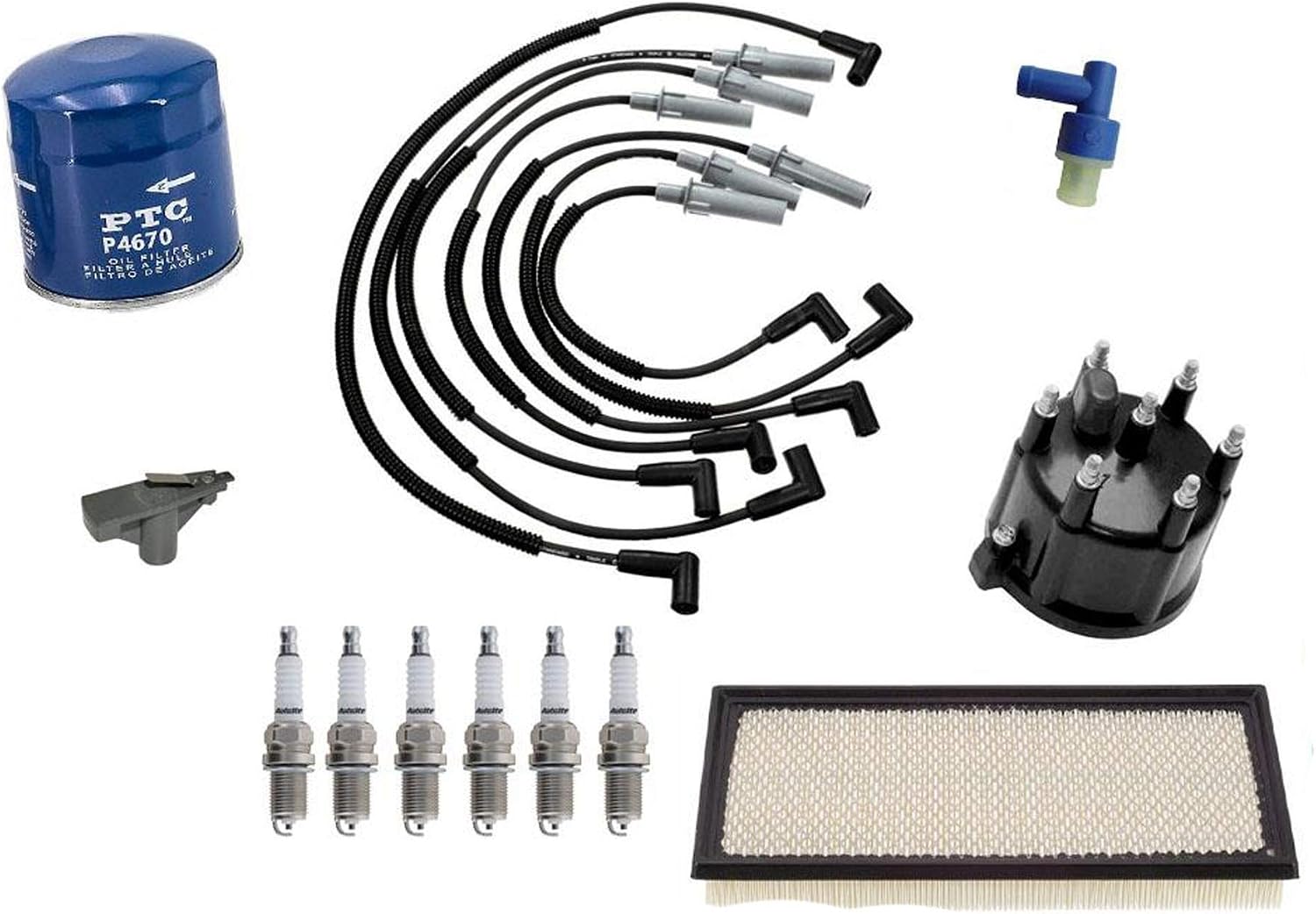 Amazon Com New Spark Plug Ign Wires Cap Rotor Platinum Plugs For 97 03 Dodge Dakota 3 9l Automotive