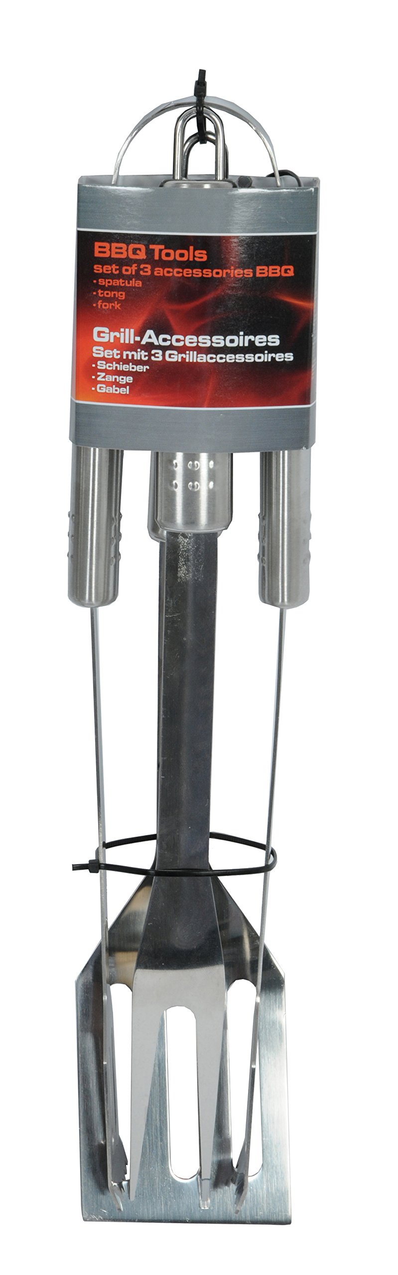 Edco 871125256304 6 x 33 cm Stainless Steel Barbecue Tools (3-Piece)