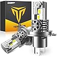 Termitor H4/9003/HB2 LED Bulbs 40,000LM 10X Super Brighter, 6500K Cool White, 1:1 Halogen Size with Fan, Plug and Play, Canbus Ready Fog Light Bulbs, Pack of 2