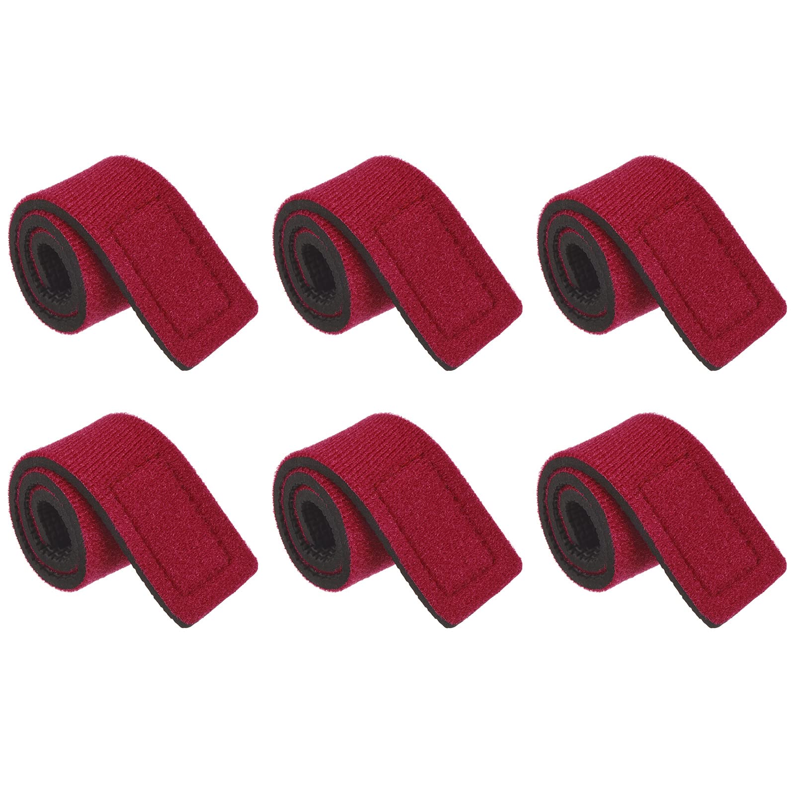 PATIKIL Fishing Rod Strap, 6 Pack 25cm Stretchy Belts Holders Pole Sleeve Cover for Boating, Red