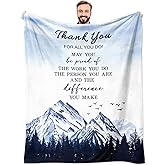 Thank You Gifts for Men, Valentines Day Employees Coworkers Appreciation Gifts, Team Gifts for Boss, Corporate Gift for Coworke/Employees, Farewell Goodbye Employee Gift Throw Blanket 60x50 Inch