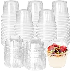Panxxsen 100 Pcs 8oz Clear Plastic Cups with No
