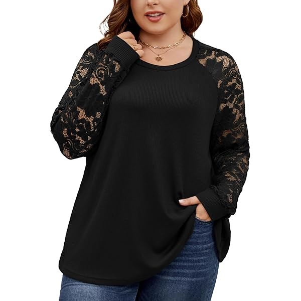Blusa Negra De Encaje Con Cote En V Para Mujer, Camisa De Chifón Superior Ajustada De Manga Larga, 2021 / Las Mujer Tops