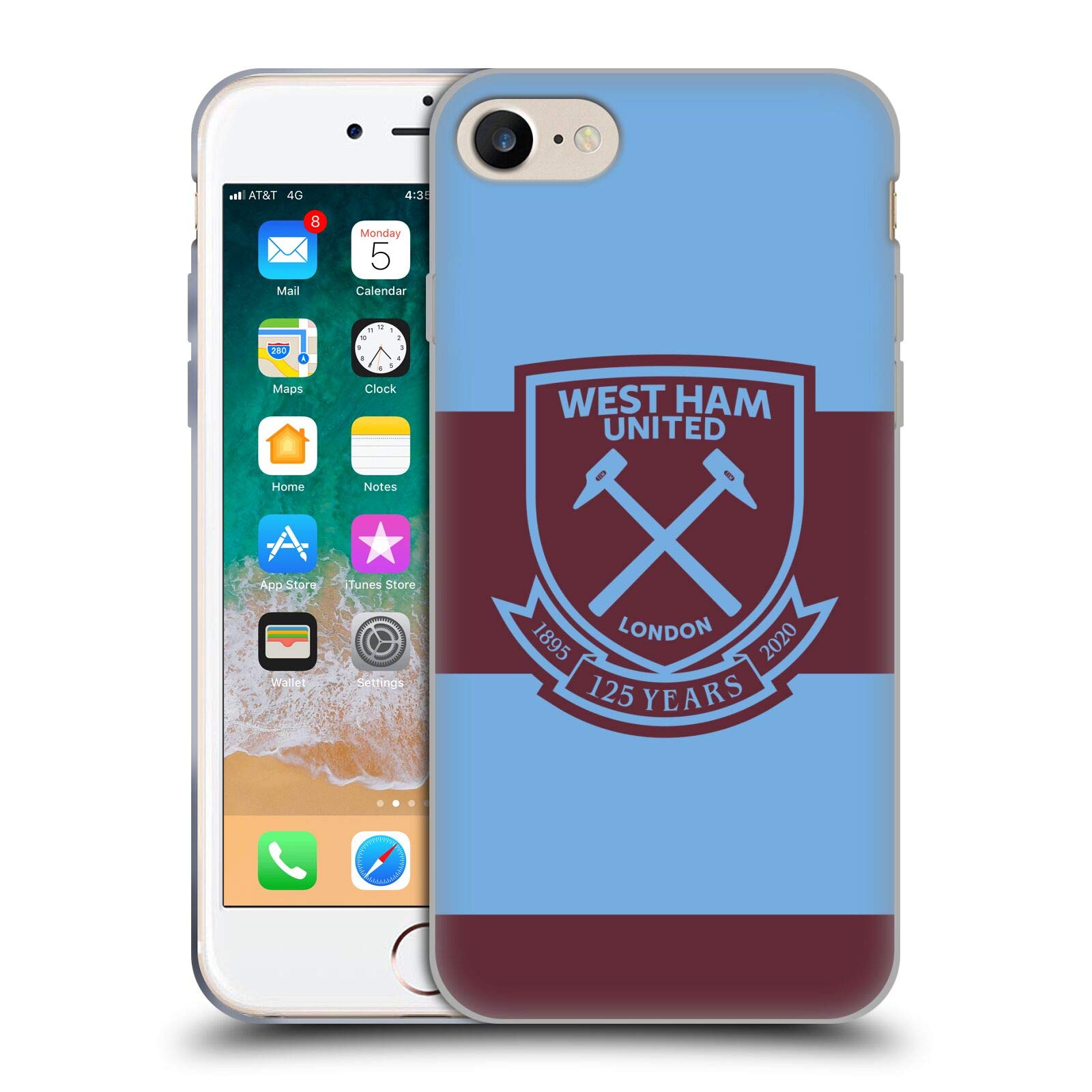 Head Case Designs Officially Licensed West Ham United FC Away 2020/21 Crest Kit Soft Gel Case Compatible With Apple iPhone 7/8 / SE 2020 & 2022