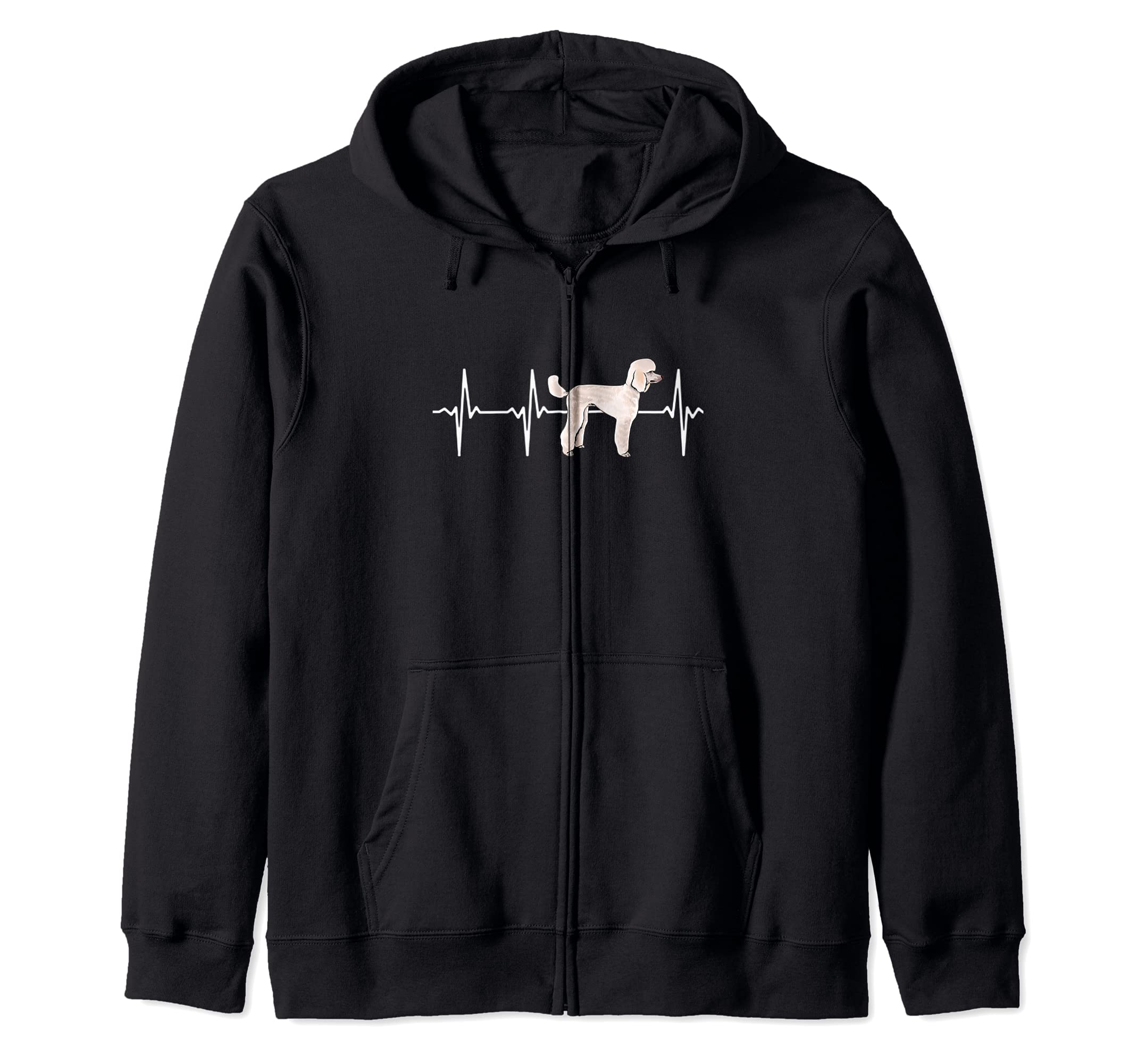 Poodle Heartbeat Love My Dog Zip Hoodie