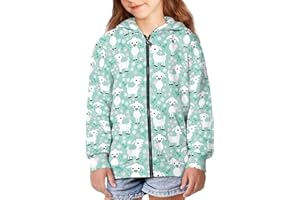 Upetstory Girls Boys Fashion Hoodies Sweatshirts Full Zip Up for Kids Clothing Size 6-16 Years