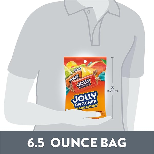 JOLLY RANCHER TROPICAL FRUIT FLAVORED HARD CANDY BAG, 6.5 OZ
