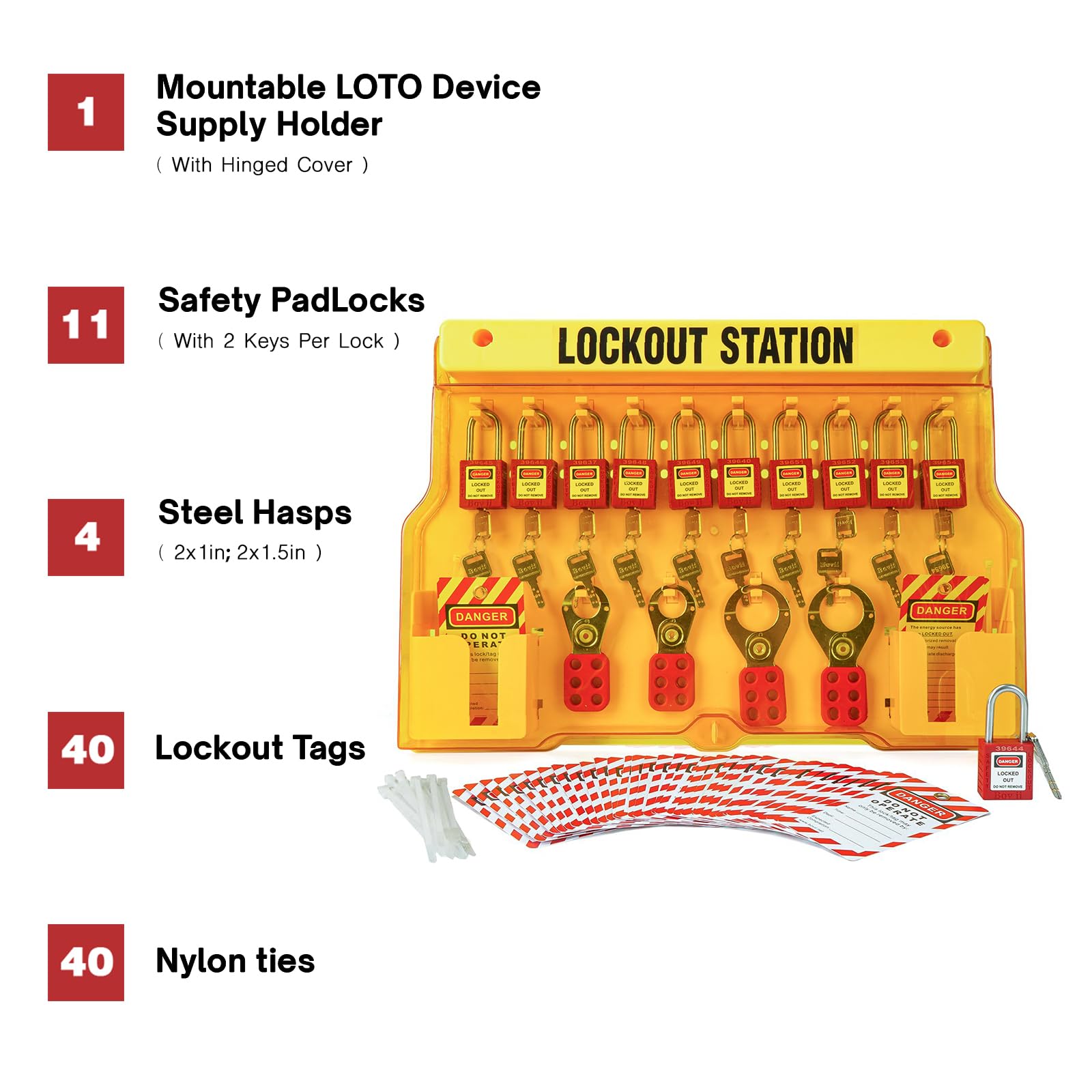 Mua Boviisky Lockout Tagout Station with 11 Safety Padlocks, 4 Hasps ...