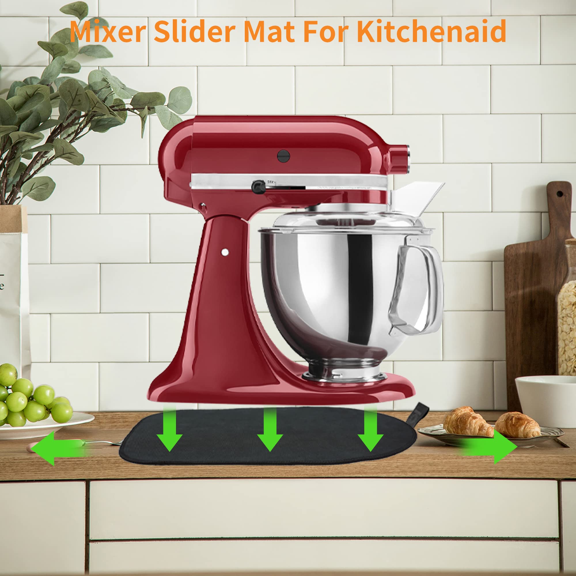 Sliding Mat for Kitchenaid Mixer, Mixer Mover Slider Mat Pad for Kitchenaid 4.5-5 Qt Tilt-Head Stand Mixer, Kitchen Appliance Slider Mat, Kitchen Aid Mixer Accessories with Black Kitchen Accessory