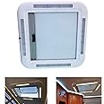 Kunghei RV Skylight Roof Vent Hatch with LED Light, RV Window Skylight Blinds, Caravan Motorhome LED Skylight (574 * 574MM)