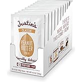 Justin's Classic Peanut Butter Squeeze Packs - 1.15 oz - 10 pack | Made with Peanuts - Shelf Stable Sandwich Spread - Certifi