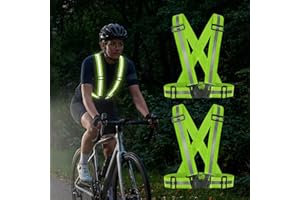 2Pack Reflective Vest Running Gear， Highly visible reflective elasticity adjustable, suitable for cycling and running (fluore