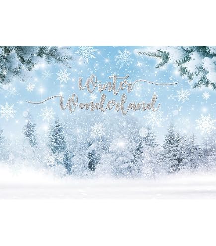 Avezano Winter Wonderland Backdrop Banner – 70.8x43.3 Inch, Snowflake Photo Booth Background