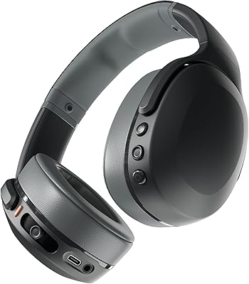 Skullcandy Crusher Evo Wireless Bluetooth Headphones with Multi-Sensory Bass, Noise Isolating Over-Ear Fit, Up to 40 Hours Battery, Microphone for iPhone Android - Asphalt