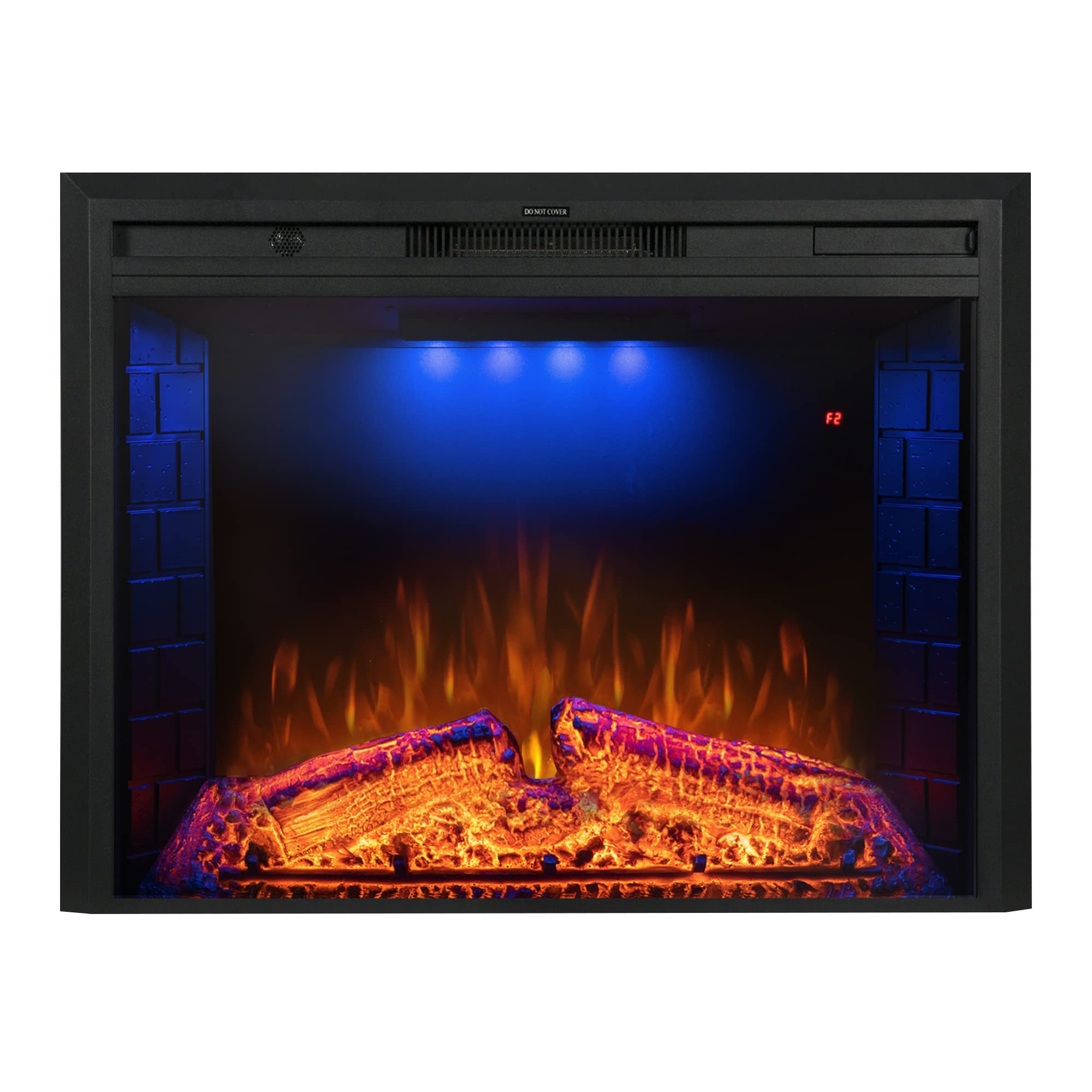 Photo 1 of Benrocks 30'' Electric Fireplace Inserts, Recessed & Built in Wall Electric Fireplace Heater with Fire Crackling Sound, Adjustable Top Light & Flame Speed, Overheating Protection, 750/1500W Black